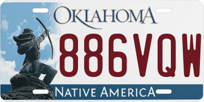 OK license plate 886VQW