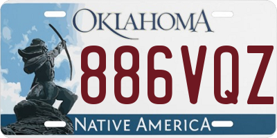 OK license plate 886VQZ