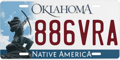 OK license plate 886VRA