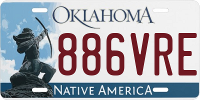 OK license plate 886VRE