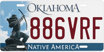OK license plate 886VRF