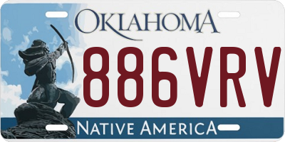 OK license plate 886VRV