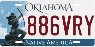 OK license plate 886VRY