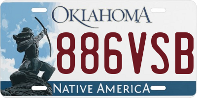 OK license plate 886VSB