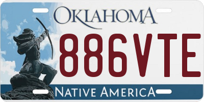 OK license plate 886VTE