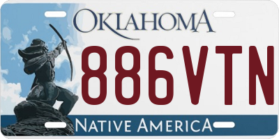 OK license plate 886VTN