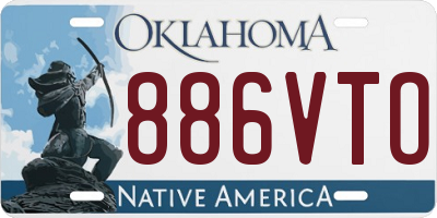 OK license plate 886VTO