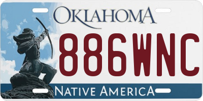 OK license plate 886WNC
