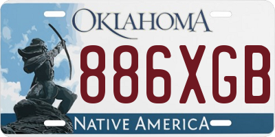OK license plate 886XGB