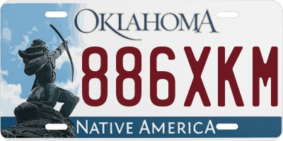 OK license plate 886XKM