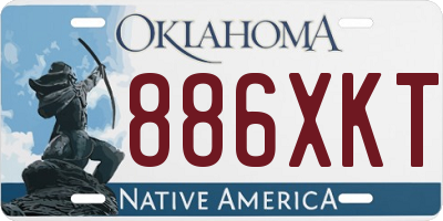 OK license plate 886XKT
