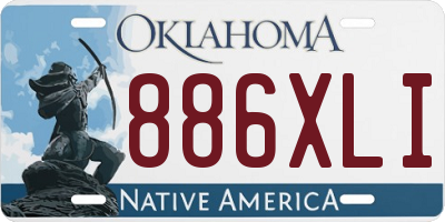 OK license plate 886XLI