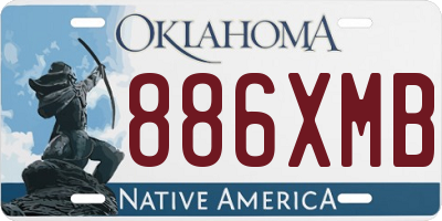 OK license plate 886XMB