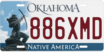 OK license plate 886XMD