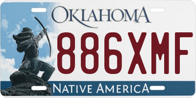 OK license plate 886XMF