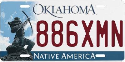 OK license plate 886XMN