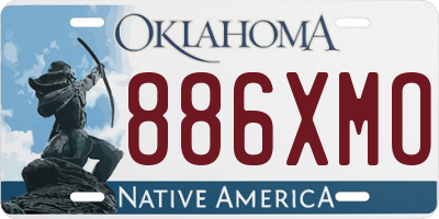OK license plate 886XMO