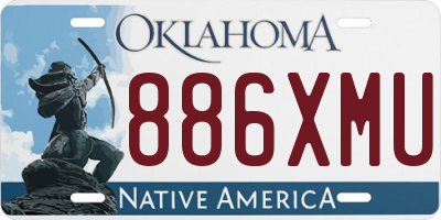 OK license plate 886XMU