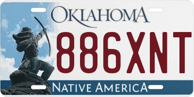 OK license plate 886XNT