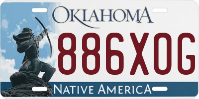 OK license plate 886XOG
