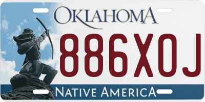 OK license plate 886XOJ