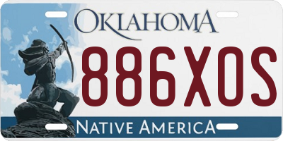 OK license plate 886XOS