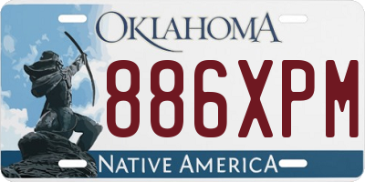 OK license plate 886XPM