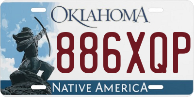 OK license plate 886XQP