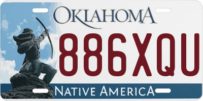 OK license plate 886XQU