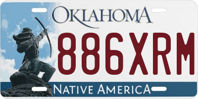 OK license plate 886XRM