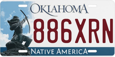 OK license plate 886XRN
