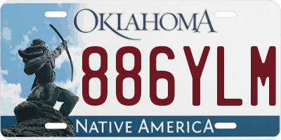 OK license plate 886YLM