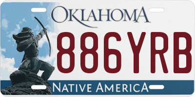 OK license plate 886YRB