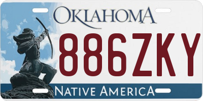 OK license plate 886ZKY