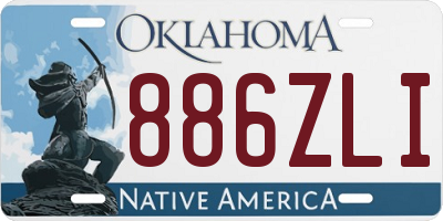 OK license plate 886ZLI