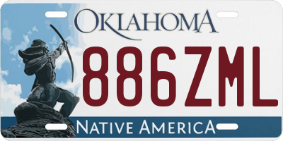OK license plate 886ZML