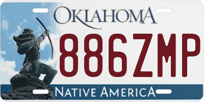 OK license plate 886ZMP