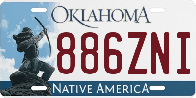 OK license plate 886ZNI
