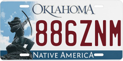 OK license plate 886ZNM