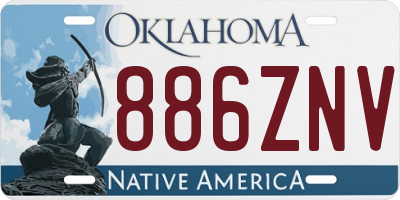 OK license plate 886ZNV