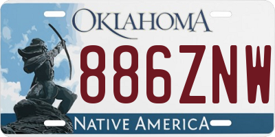 OK license plate 886ZNW