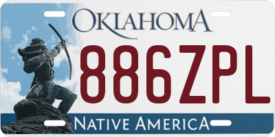 OK license plate 886ZPL