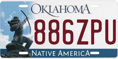 OK license plate 886ZPU