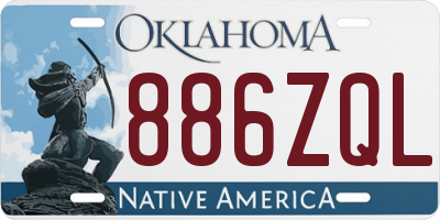 OK license plate 886ZQL