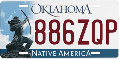 OK license plate 886ZQP