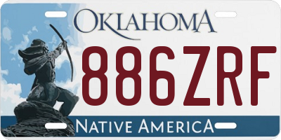 OK license plate 886ZRF