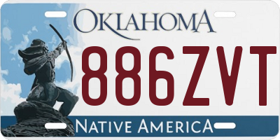 OK license plate 886ZVT