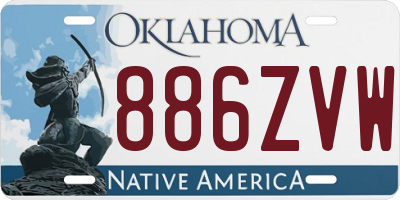 OK license plate 886ZVW