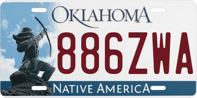 OK license plate 886ZWA