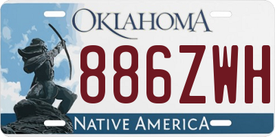 OK license plate 886ZWH